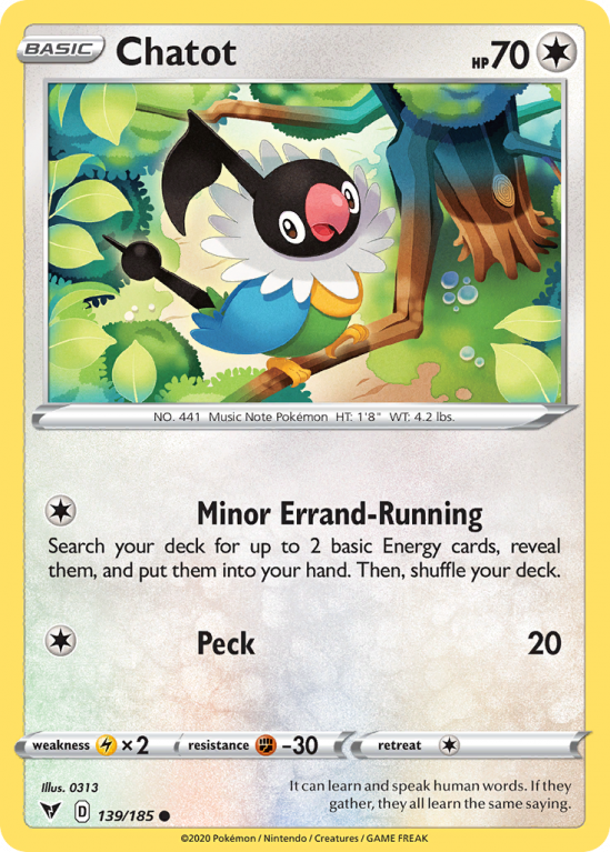 Chatot 139/185 Sword & Shield Vivid Voltage