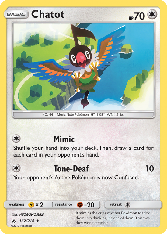Chatot 162/214 Sun & Moon Unbroken Bonds