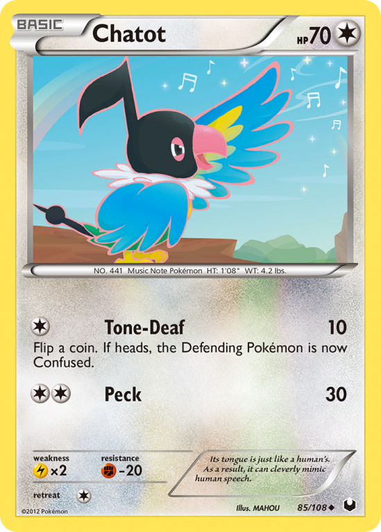 Chatot 85/108 Black & White Dark Explorers