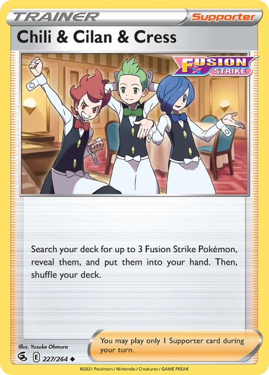 Chili & Cilan & Cress 227/264 Sword & Shield Fusion Strike