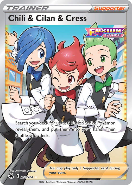 Chili & Cilan & Cress 258/264 Sword & Shield Fusion Strike