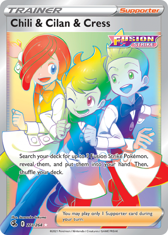 Chili & Cilan & Cress 273/264 Sword & Shield Fusion Strike