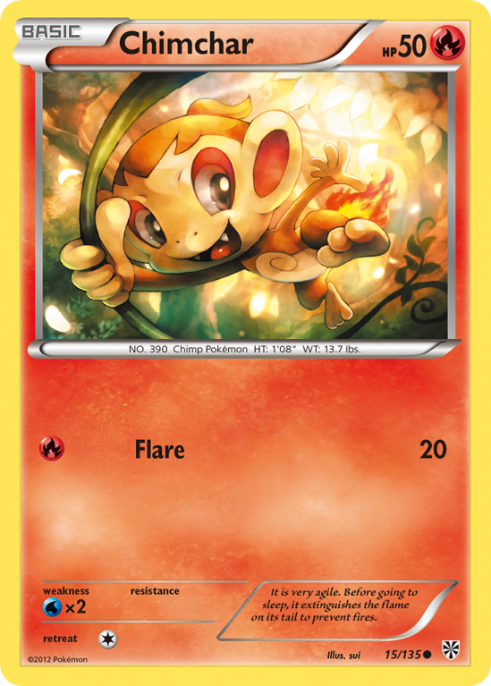 Chimchar 15/135 Black & White Plasma Storm
