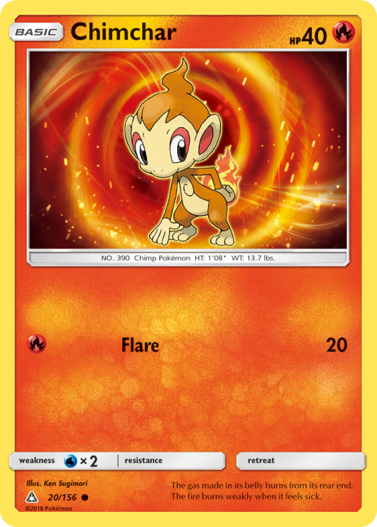 Chimchar 20/156 Sun & Moon Ultra Prism