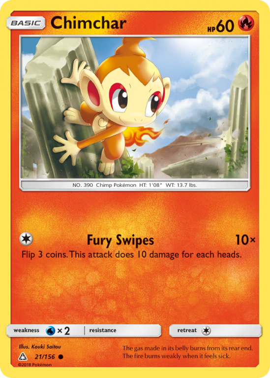 Chimchar 21/156 Sun & Moon Ultra Prism