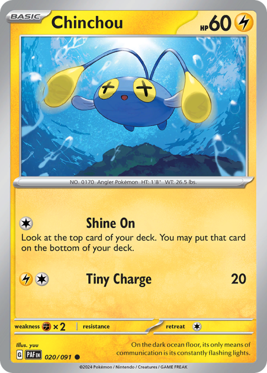 Chinchou 20/91 Scarlet & Violet Paldean Fates