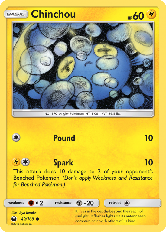 Chinchou 49/168 Sun & Moon Celestial Storm