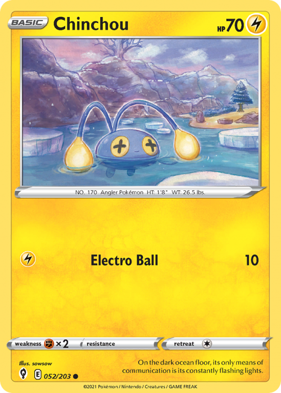 Chinchou 52/203 Sword & Shield Evolving Skies