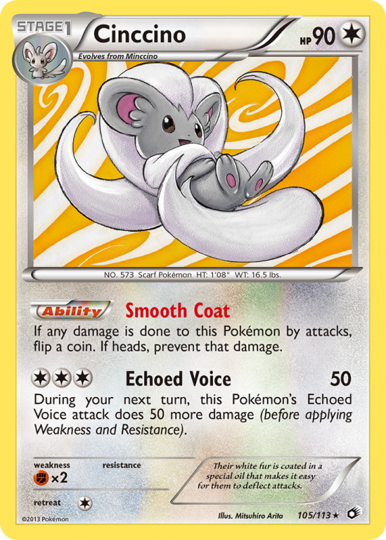 Cinccino 105/113 Black & White Legendary Treasures