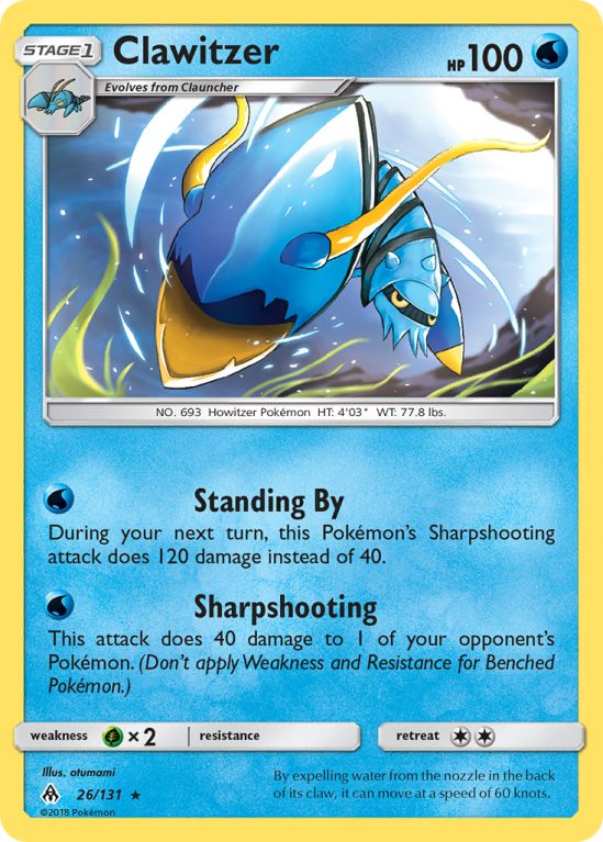 Clawitzer 26/131 Sun & Moon Forbidden Light