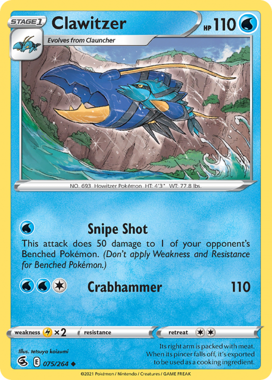 Clawitzer 75/264 Sword & Shield Fusion Strike