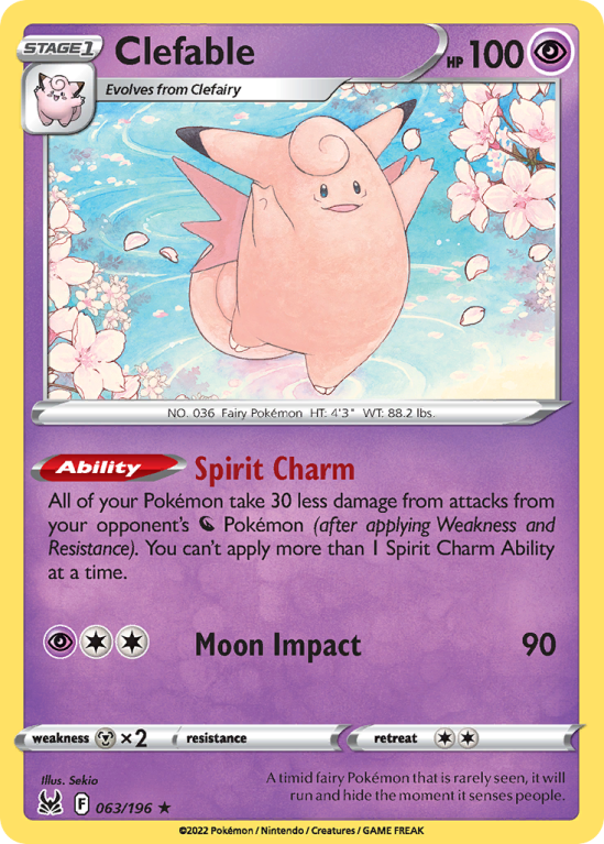Clefable 63/196 Sword & Shield Lost Origin