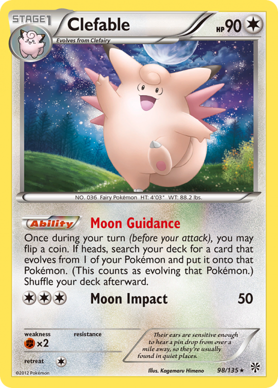 Clefable 98/135 Black & White Plasma Storm