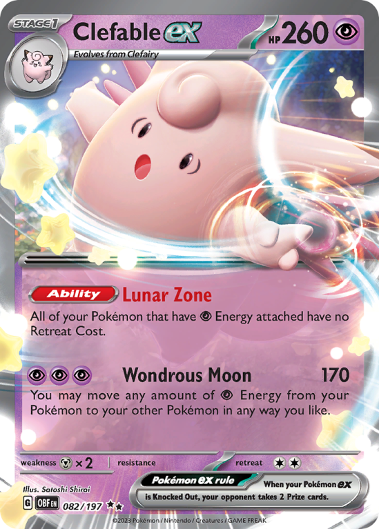 Clefable ex 82/197 Scarlet & Violet Obsidian Flames