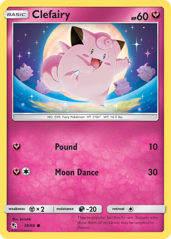 Clefairy 39/68 Sun & Moon Hidden Fates
