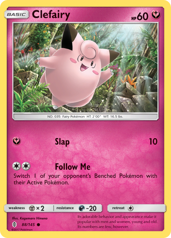 Clefairy 88/145 Sun & Moon Guardians Rising