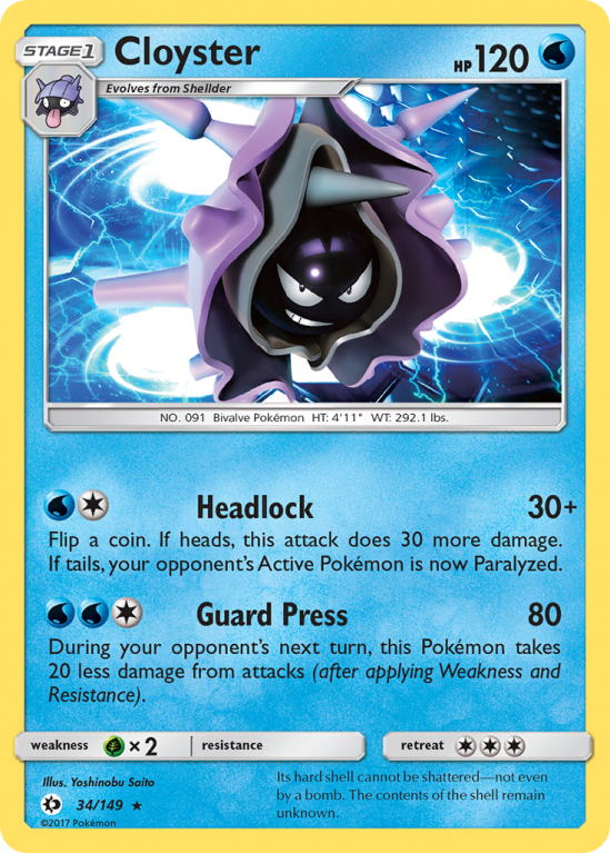 Cloyster 34/149 Sun & Moon Sun & Moon
