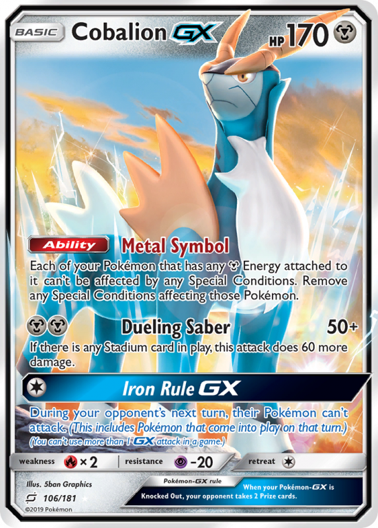 Cobalion-GX 106/181 Sun & Moon Team Up