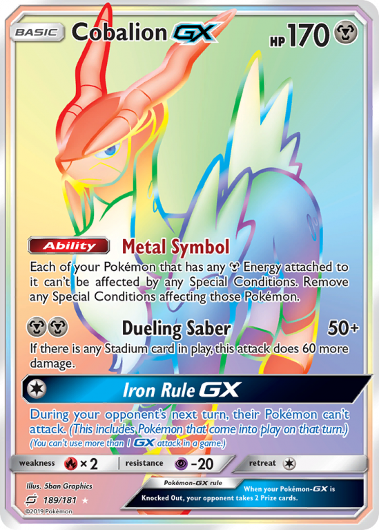 Cobalion-GX 189/181 Sun & Moon Team Up