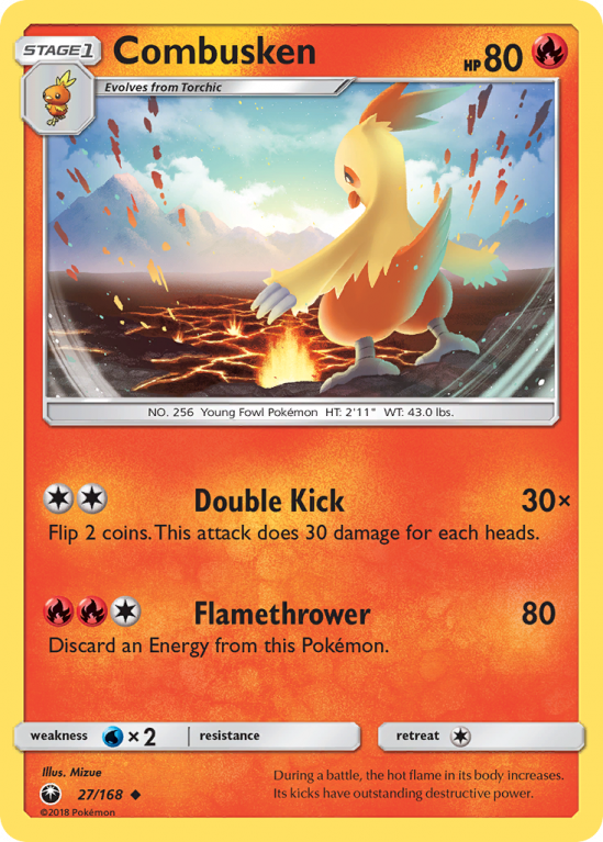 Combusken 27/168 Sun & Moon Celestial Storm