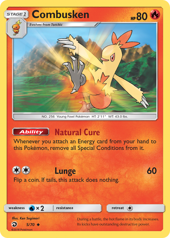 Combusken 5/70 Sun & Moon Dragon Majesty