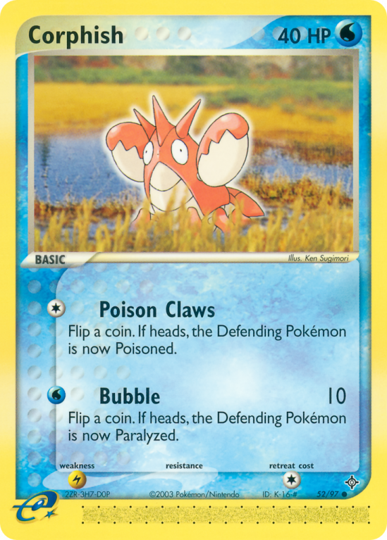 Corphish 52/97 EX Dragon