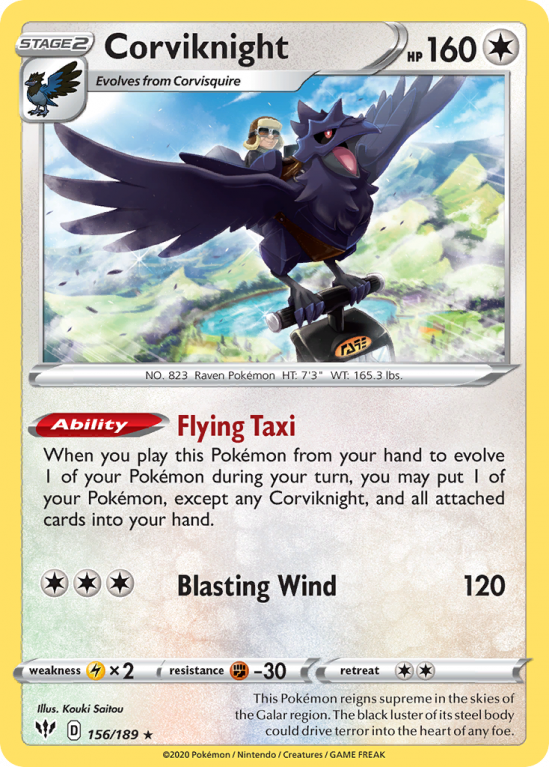 Corviknight 156/189 Sword & Shield Darkness Ablaze