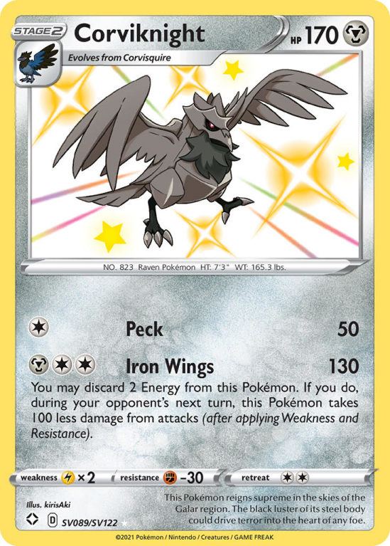 Corviknight SV089/122 Sword & Shield Shiny Vault