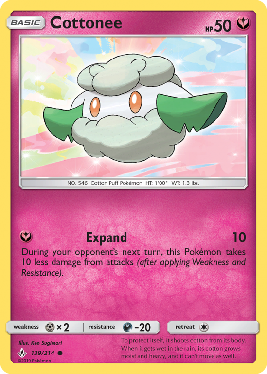 Cottonee 139/214 Sun & Moon Unbroken Bonds