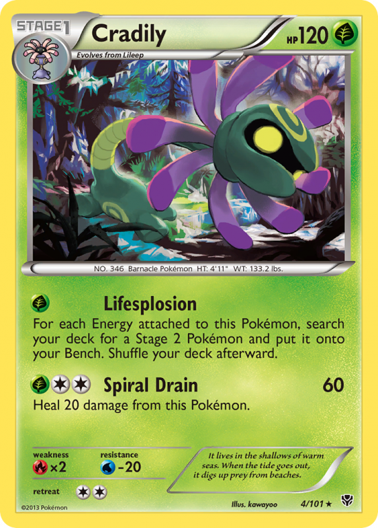 Cradily 4/101 Black & White Plasma Blast