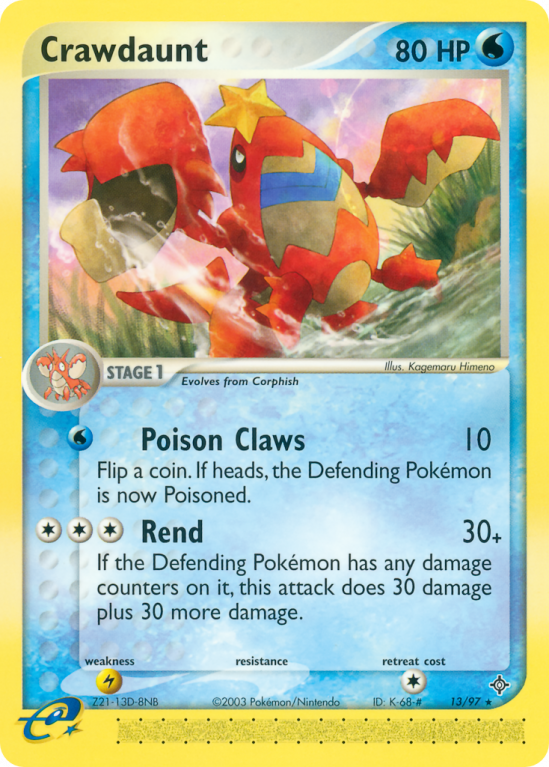 Crawdaunt 13/97 EX Dragon