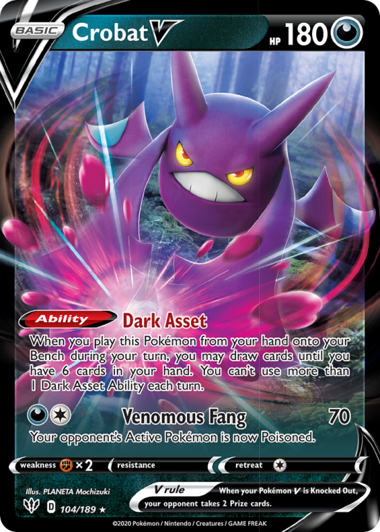 Crobat V 104/189 Sword & Shield Darkness Ablaze