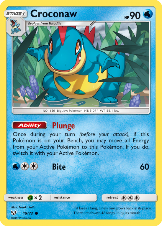 Croconaw 19/73 Sun & Moon Shining Legends
