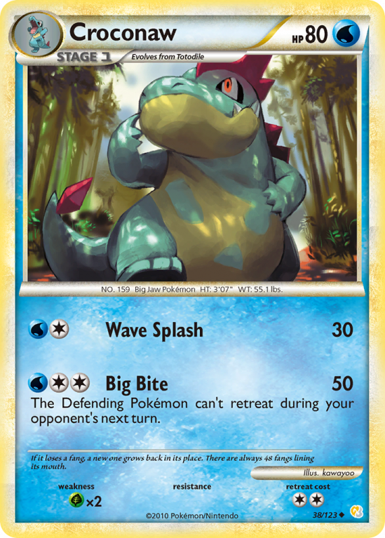 Croconaw 38/123 HeartGold & SoulSilver HeartGold & SoulSilver