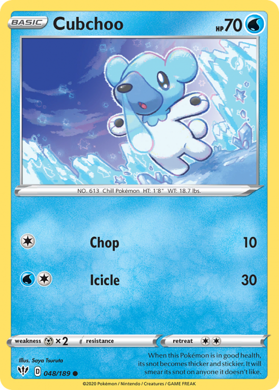 Cubchoo 48/189 Sword & Shield Darkness Ablaze
