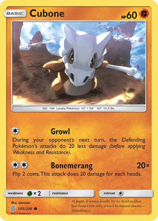 Cubone 105/236 Sun & Moon Unified Minds