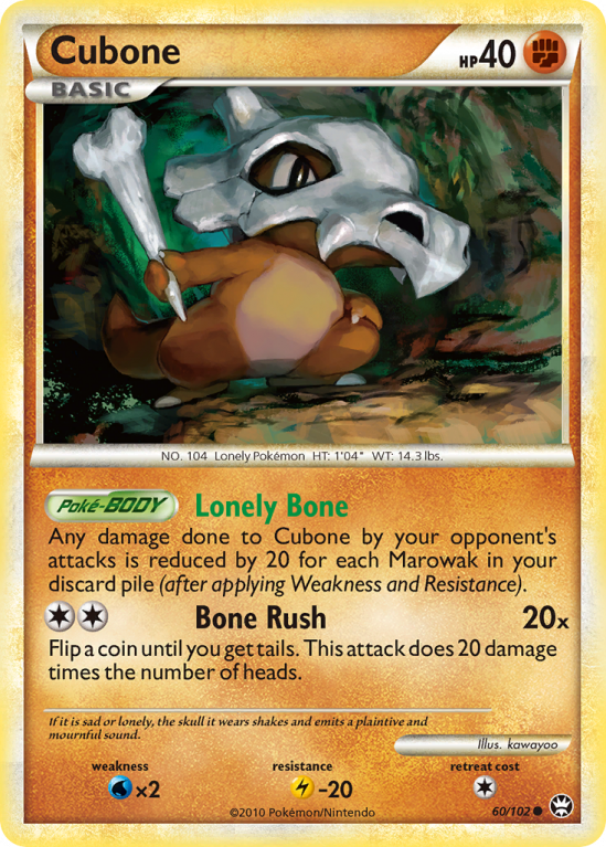 Cubone 60/102 HeartGold & SoulSilver HS—Triumphant