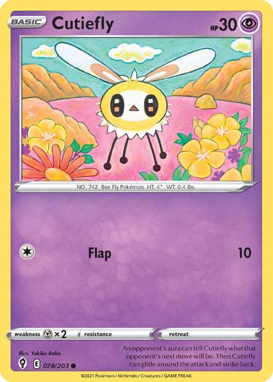 Cutiefly 78/203 Sword & Shield Evolving Skies