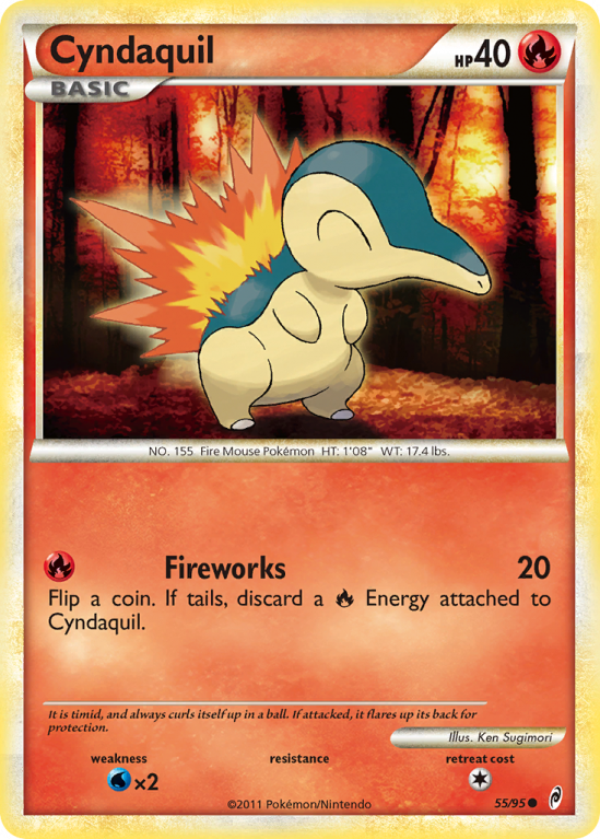 Cyndaquil 55/106 HeartGold & SoulSilver Call of Legends