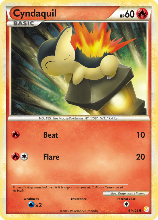 Cyndaquil 61/123 HeartGold & SoulSilver HeartGold & SoulSilver