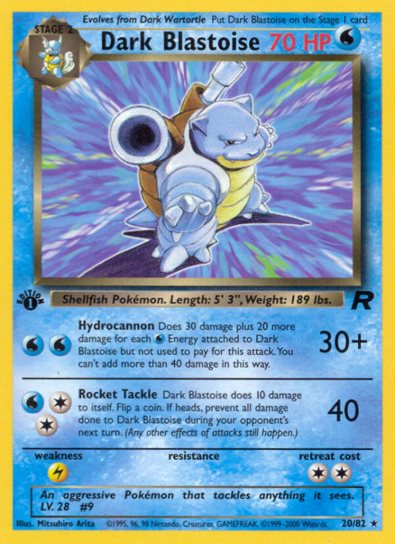 Dark Blastoise 20/83 Base Team Rocket