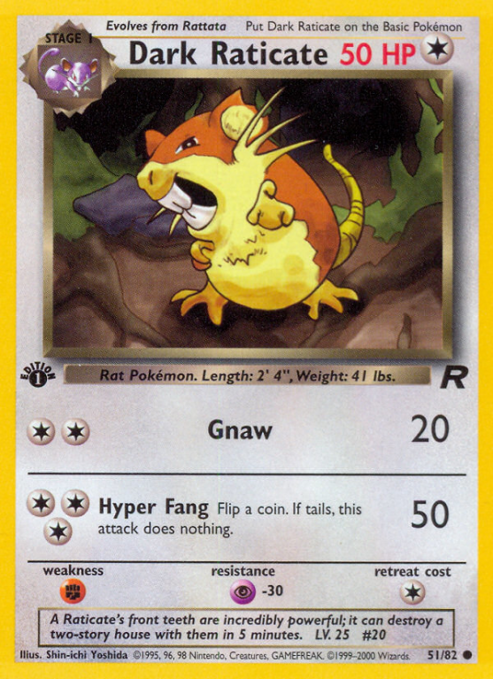 Dark Raticate 51/83 Base Team Rocket