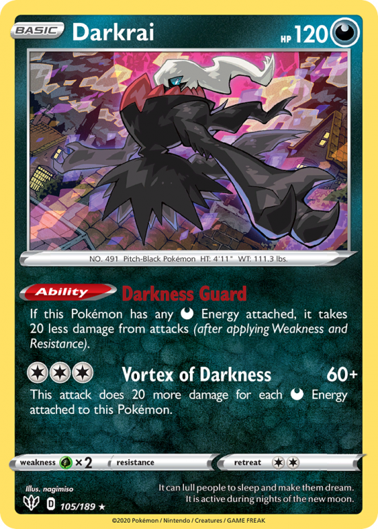 Darkrai 105/189 Sword & Shield Darkness Ablaze