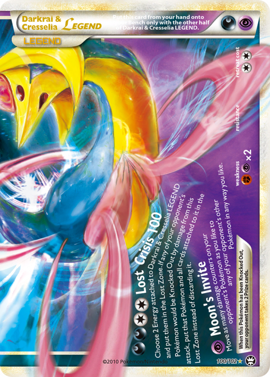 Darkrai & Cresselia LEGEND 100/102 HeartGold & SoulSilver HS—Triumphant