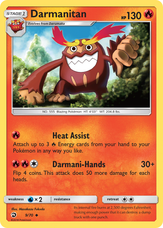 Darmanitan 9/70 Sun & Moon Dragon Majesty