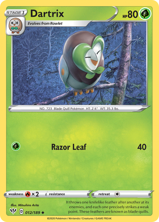 Dartrix 12/189 Sword & Shield Darkness Ablaze