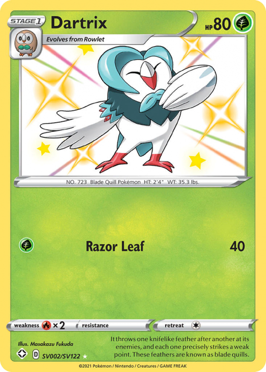 Dartrix SV002/122 Sword & Shield Shiny Vault