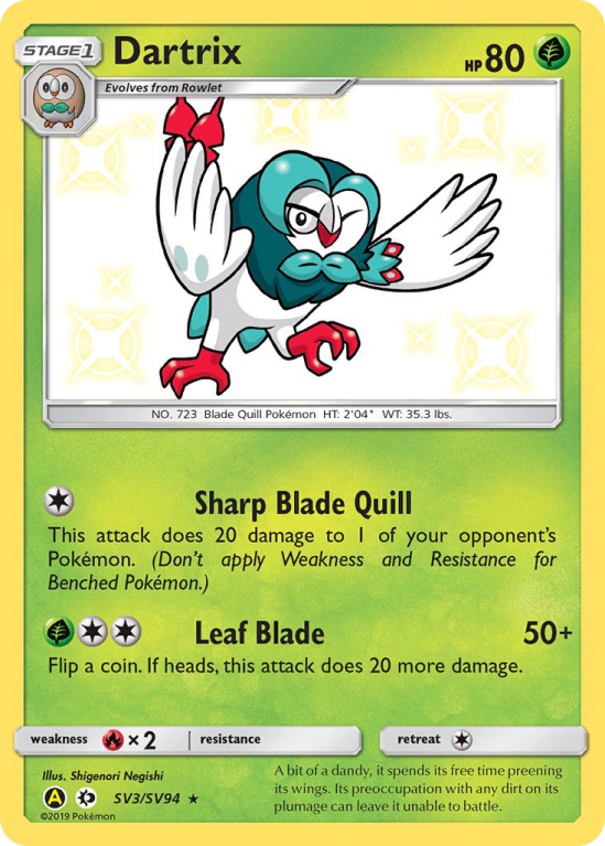 Dartrix SV3/94 Sun & Moon Shiny Vault