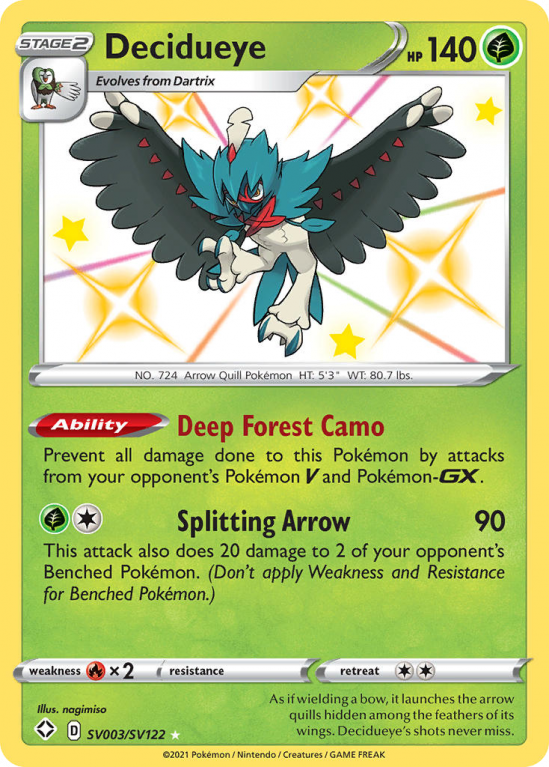 Decidueye SV003/122 Sword & Shield Shiny Vault