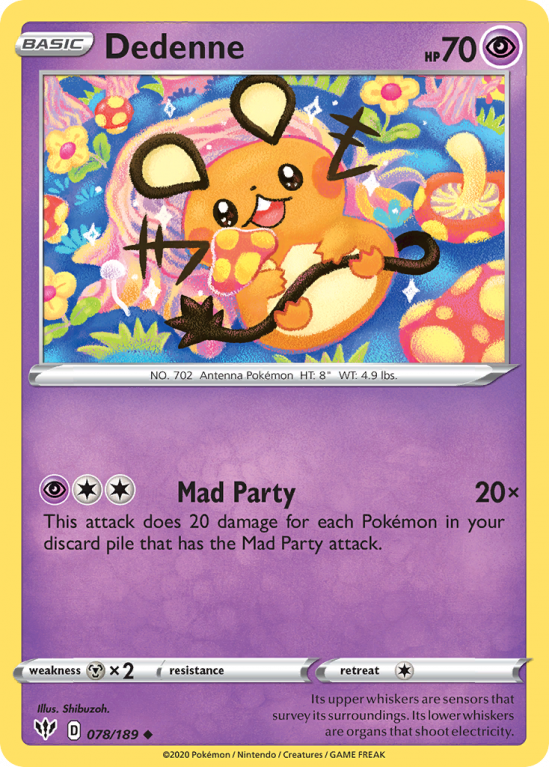 Dedenne 78/189 Sword & Shield Darkness Ablaze